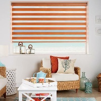 Day and Night Blinds in Sunset Orange